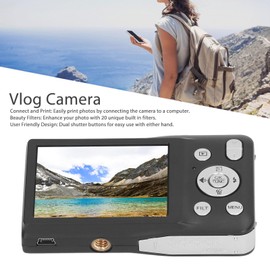 Digital Camera, 8K 68MP Digital Video Camera with 2.7 Inch Display, 16X Digital Zoom, Portrait Selfie Function, Beauty Filters (Black)