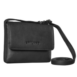 STILORD 'Audrey' Handtasche Damen Leder Klein Elegante Umhängetasche für Frauen Mini Crossbody Bag Schultertasche XS Damentasche zum Ausgehen Shopping Freizeit, Farbe:schwarz