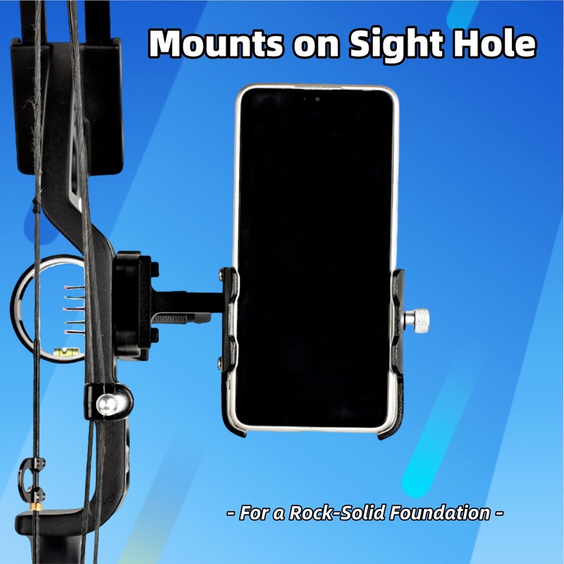 SPG 360° Rotatable Universal Compound Bow Phone Mount, Adjustable Bow