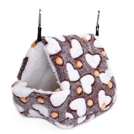 NganSuRong Hammock Nest Hamster Ferret Guinea Pig Rat Mice Squirrel Pet Bird Bed Toy Warm Mini House Cave Hanging Cage Coffee (L(22 * 21CM))