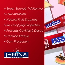 Janina Ultra White 75ml Maxi White Super Strength Whitening Mint Toothpaste, Low Abrasive Formula with Whitening Complex for Instant & Effective Teeth Whitening for Everyday Use, Vegan & Cruelty Free