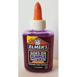 Elmer's Washable School Glue Goes On Purple - Dries Clear -  3oz.