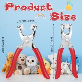 Safety Eye Tool, Auxiliary Tool for Attaching Safety Eyes for Crocheting, Safety Eyes Snapper Tools for Amigurumi Crochet & Stuffed, Animal Eye Making Supplies Tools (Red)