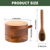 DGYLL Acacia Wood Salt Container with Spoon Salt Keeper Salt