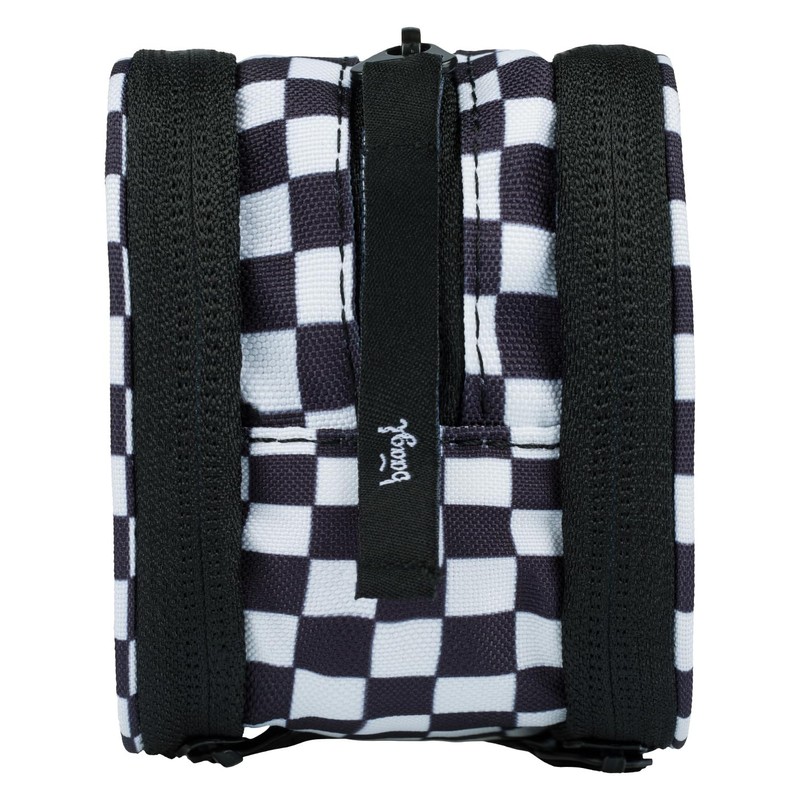 Baagl Pencil Case, 3 Compartments, for Girls, Boys, School, Ska