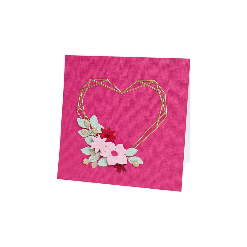 Sizzix Thinlits Cutting Dies 9PK Floral Geo Heart Frame by