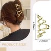1 Pack Metal Gold Hair Claw Clips for Women French
