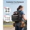 Jobsite Backpack 56 Pockets Tear Resistant Electrician Tool Bag Water