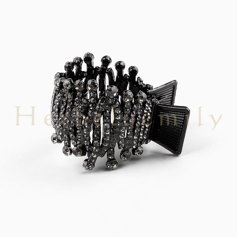Herbeluemily Hair Claw Clip, Rhinestone Bijou Pony Holder, Hair Clip,