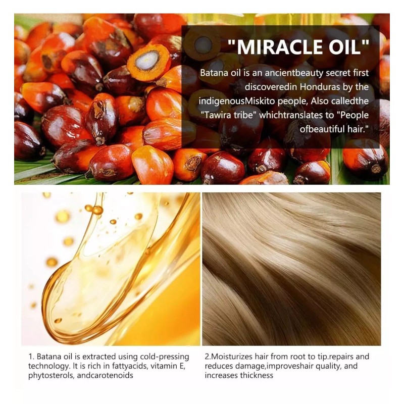 Batana Oil 100% Organic Natural Unrefined Batana Hair Oil for