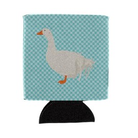 Caroline's Treasures BB8076CC Sebastopol Goose Blue Check Can or Bottle Hugger Cooler Washable Drink Sleeve Collapsible Beverage Insulated Holder, Can Hugger, Multicolor