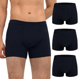 Ropa interior para la incontinencia masculina Calzoncillo bóxer absorbente lavable a prueba de fugas urinarias Protección contra fugas de vejiga masculina 3 piezas (3X Negra)