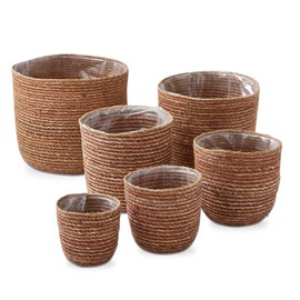tag Sedona Woven Seagrass Planter S/6 Multicolored