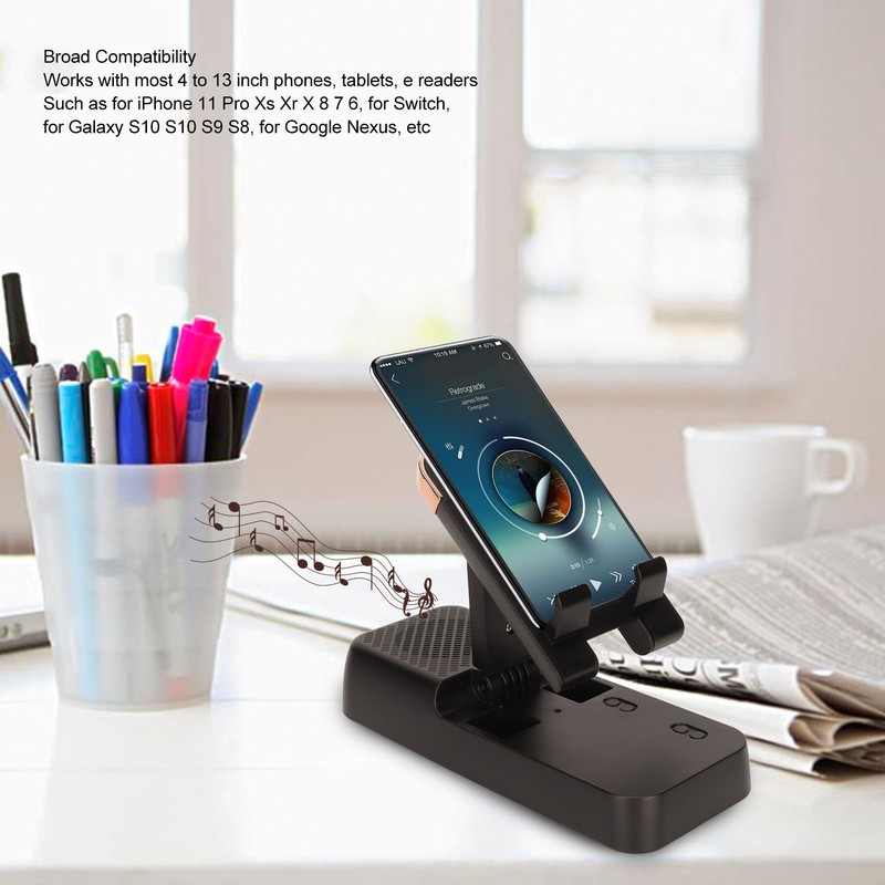 Phone Stand Bluetooth Speaker Prevent Slip HD Stereo Cellphone Holder