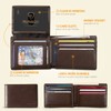 RUNBOX Men's Leather Bifold RFID Blocking Wallet with 2 ID