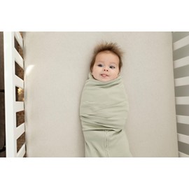 LullaBaby "Double Dream Swaddle: Exclusive Dual Wing Design, Pediatrician-Endorsed, Ultra-Soft Cotton, 0-2 Months, 6-14 lbs - Desert Sage