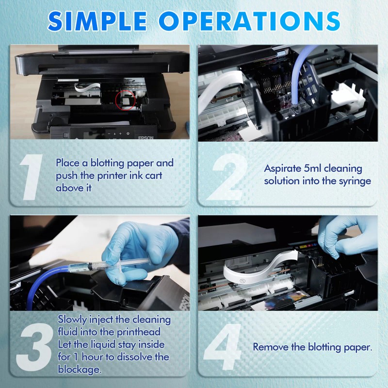 480ML Print Head Cleaning Kit Flush Solution for Inkjet Printer