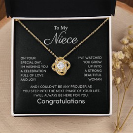 To My Niece Gifts From Aunt, Necklace For Graduation Day, Gift For Niece From Aunt, Jewelry For Graduation, Beautiful Graduation Gifts, Graduation Gift For Niece (Standard Box, 18k Yellow Gold)