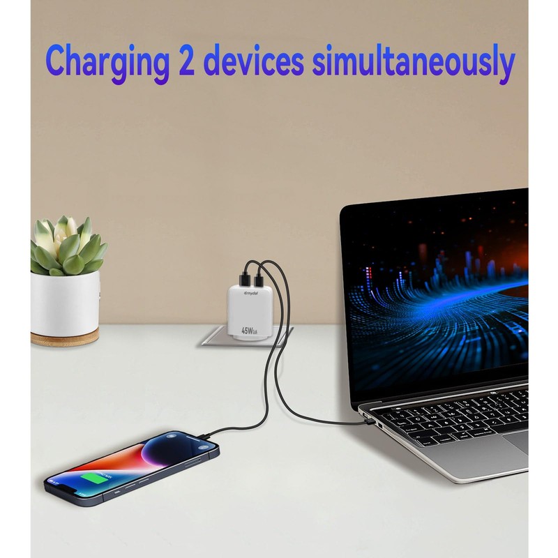 45 W GaN USB-C Charger Ultra Flat - Dual Port