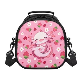 Renewold Axolotl Kids Lunch Box Portable Leakproof Large Capacity Thermal Picnic Cooler Bag Multifunctional School Picnic Travel Hiking Camping