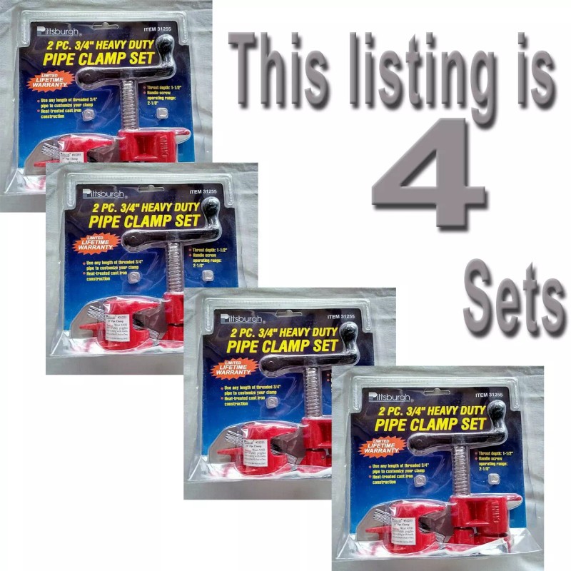 Pittsburgh 2 piece 3/4"Heavy Duty Pipe Clamp Set/Item #31255 -