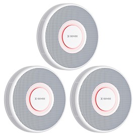 X-Sense Smart Smoke Alarm for Home with English Voice Alerts and 17 Locations, Wi-Fi Smoke Alarm Requires SBS50 Base Station, Wireless Interlinked Fire Alarm, XS0B-MR, 3-Pack