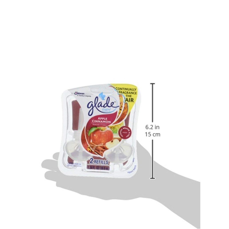 Glade PlugIns Scented Oil Air Freshener Refill, Apple Cinnamon, 2