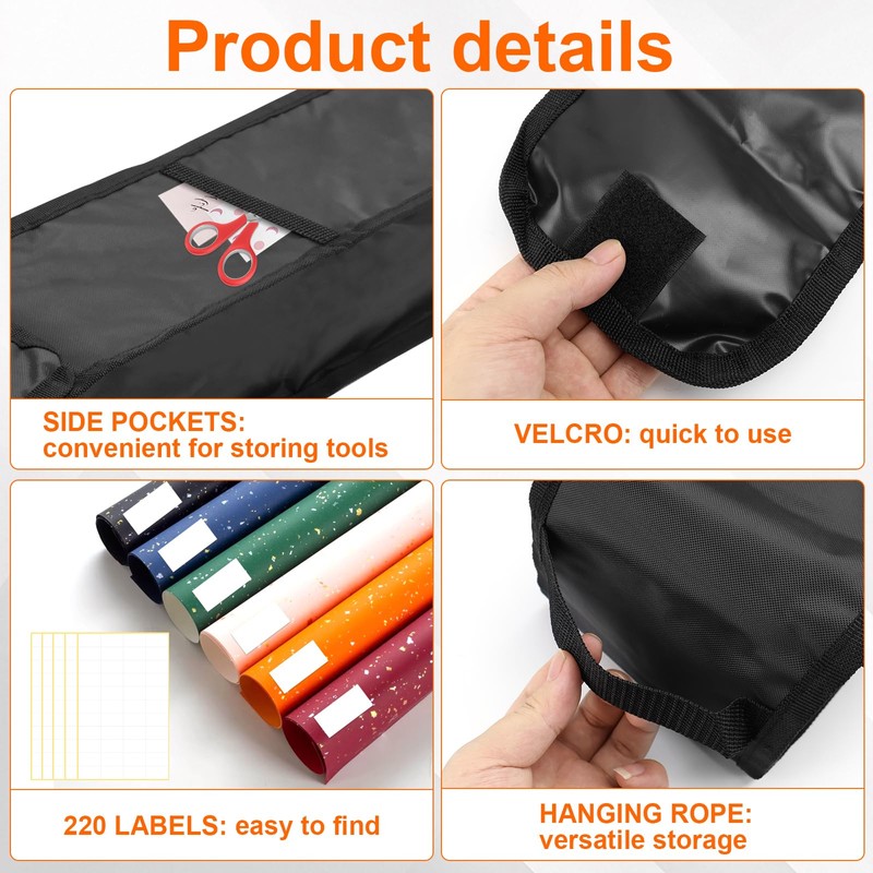 CHRI Wrapping Paper Storage Organiser, 82 x 12 x 34