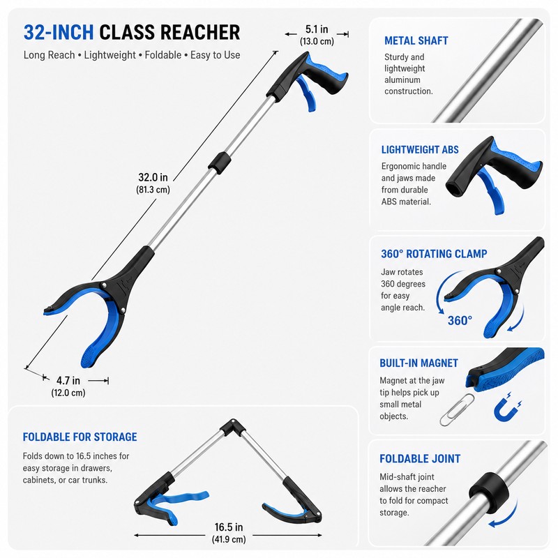 32-Inch Foldable Grabber Tool for Home & Outdoor Use –