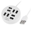 sourcing map Round 8-Port White LED Light USB 2.0 Hub