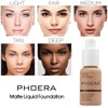 PHOERA Foundation,Natural Moisturizing Highlighting Matte Oil Control Flawless Concealer Foundation,Foundation