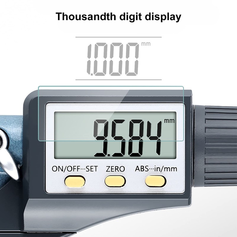 Micrometer Digital, LCD Digital Outside Micrometer 25-50 mm/1-2 Inch, Electronic
