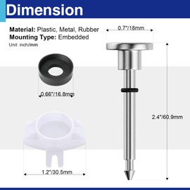 Usdrwam 4 Set Tub Spout Diverter Repair Kit, Includes Bathtub Spout with Diverter Valve Stems Cup Seals and Gates, Shower Bathtub Leaky Faucet Repair Replacement Parts for 101017 101237 (Plating)