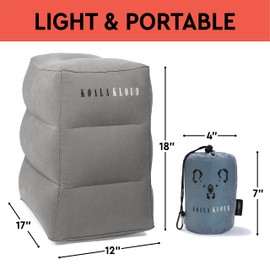 Koala Kloud Travel Foot Rest - 2-Pack | Inflatable Foot Rest Pillow, Airplane Footrest for Flights, Car Seat Foot Rest, Airplane Bed for Toddler Airplane Travel Essentials Kids Travel Accessories