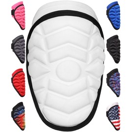 Exxact Sports Defender Baseball Elbow Guard, Batters Softball Elbow Guard Baseball Youth & Adult with Adjustable Straps - (White, ASM)