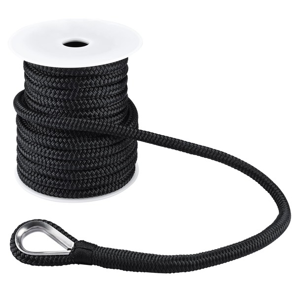 YaeMarine Double Braid Nylon Anchor Line Anchor Rope Marine Rope