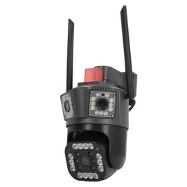 Outdoor 3 Lens Security Camera IP66 Waterproof 2 Way Talk Wifi Home Security Camera with Color Night Vision 110‑240V US Plug