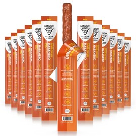 Mission Meats Beef Sticks – 100% Grass Fed & Pasture Raised, Sugar Free, Individually Wrapped Healthy Snacks, Whole 30 & Paleo Friendly, Habanero 1oz (Pack of 12)