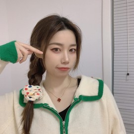 BinaryABC Love Heart Hair Scrunchies Hair Bands Hair Ties Ropes,3Pcs