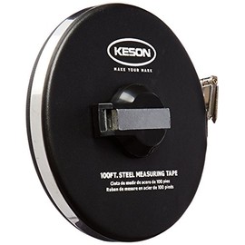Keson ST10018M Closed-Metal Housing Steel Tape Measures (Graduations: ft., in., 1/8 & cm, mm), 100-Foot / 30M