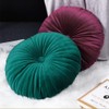 Teieas Velvet Round Throw Pillow Pleated Round Pillow Cushion Decoration