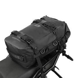 Rhinowalk Motorcycle Tail Bag Motorbike Side Bag 15L Full Waterproof Motor Saddle Pannier Bag Rear Rack Trunk Professional Motor Accessories-Black