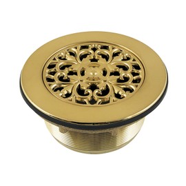 Kingston Brass BSFT4137 Watercourse 4-1/4" Round Shower Base Drain, Brushed Brass