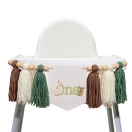 GIOGUK Silly Goose One High Chair Banner - First Birthday Party Decoration Supplies, Farm Animal Theme Tassel Banner, Anniversary Photo Background Props(goose tassel)