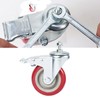Swivel Stem Casters, Heavy Duty Double-Locking Castors with Red PU