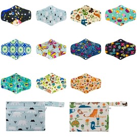 11 pcs Almohadillas Menstruales Reutilizables de Carbón de Bambú Toallas Sanitarias Servilletas Menstruales Reutilizables Contiene dos Bolsas de Almacenamiento Puede Usar para Incontinencia Urinaria