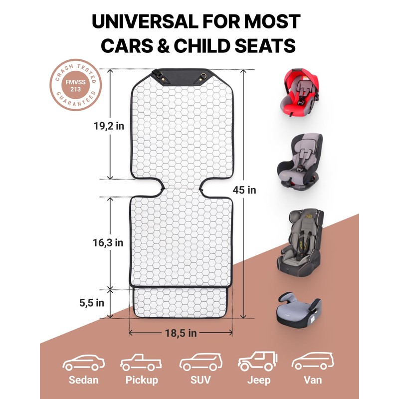 Owleys Premium Leather Car Seat Protector for Child Car Seat