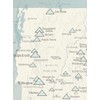 New England Ski Resorts Map 18x24 Poster (Beige & Opal