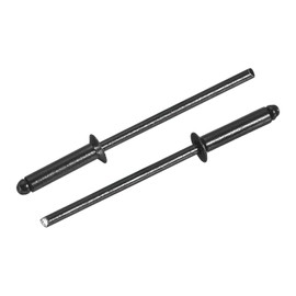 sourcing map 100Pcs 1/8"x1/2" Countersunk Head Blind Rivets, Zinc-Plated Carbon Steel Grip and Mandrel Cap Blind Rivets, Black