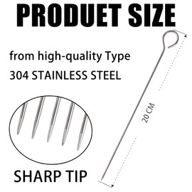 30 Stück Grillspieße aus Edelstahl – 20 cm BBQ Spieße Wiederverwendbar für Fleisch, Gemüse & Kebab – Rostfrei, Spülmaschinenfest, Perfekt für Grill, Camping & Gartenparty